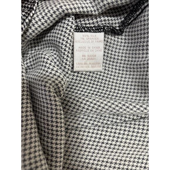 Womens Silk Babydoll Mini Slip Dress XL Black Lace Houndstooth Print Fairy Goth - Picture 4 of 8